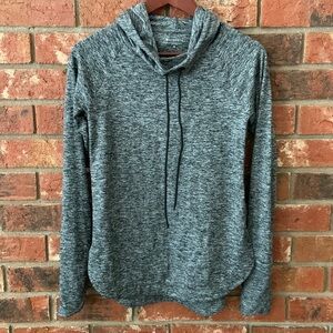 Athleta Dark Gray Heather Stretch Cowl Hooded Jacket